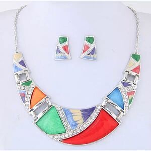 Multicolor Resin Necklace Set 